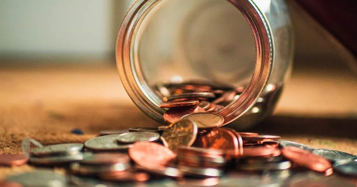 Coins representing gross to net pay